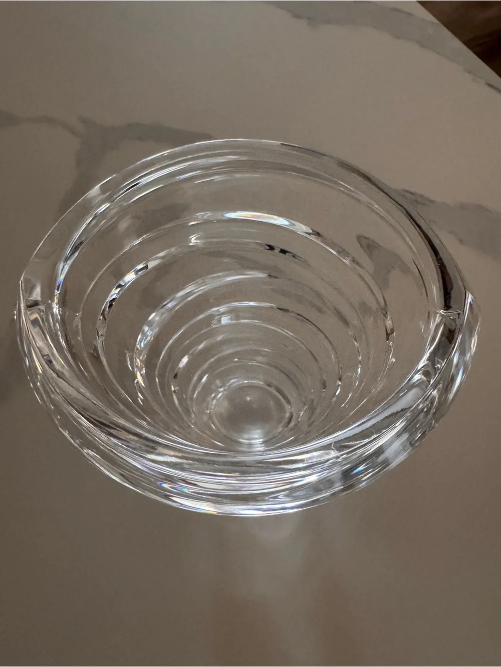 Natchmann (Germany) Clear Swirled Crystal Vase